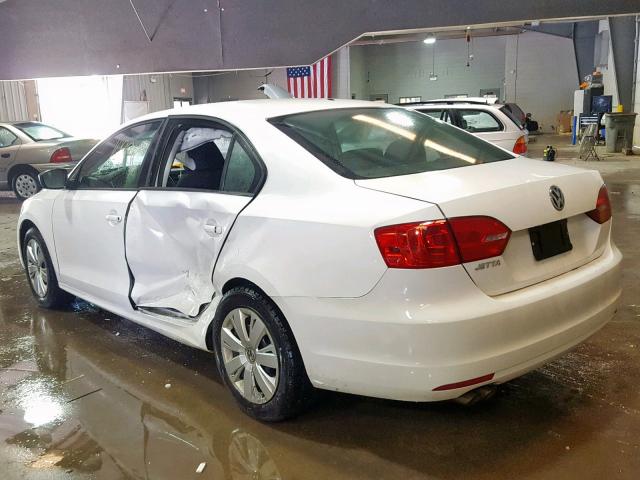 3VW1K7AJ4CM326509 - 2012 VOLKSWAGEN JETTA BASE 白色 照片 3