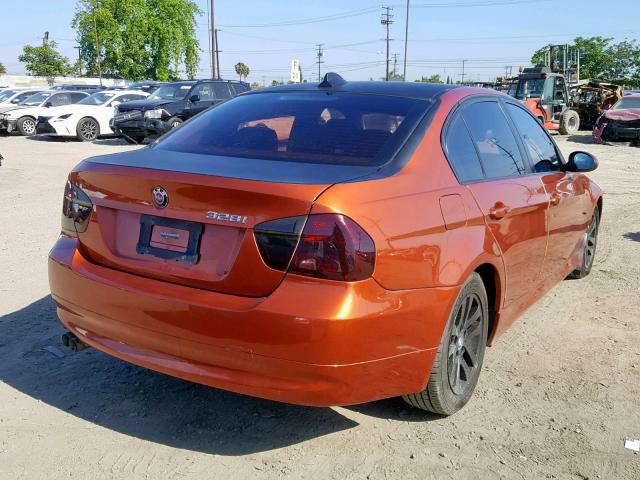 WBAVC53527FZ72995 - 2007 BMW 328 I SULE ORANGE photo 4