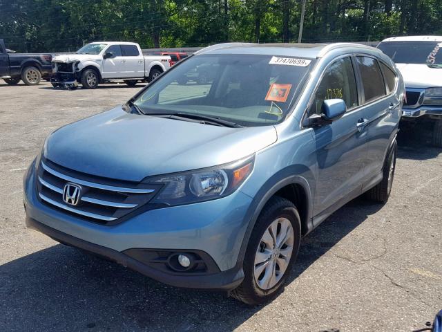 2HKRM3H77EH533665 - 2014 HONDA CR-V EXL TURQUOISE photo 2