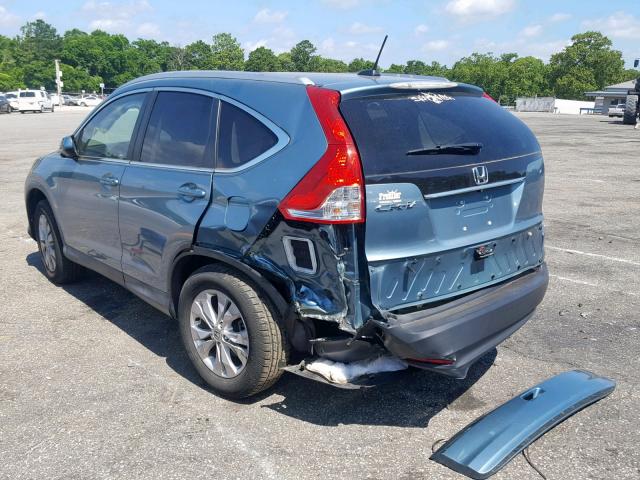 2HKRM3H77EH533665 - 2014 HONDA CR-V EXL TURQUOISE photo 3