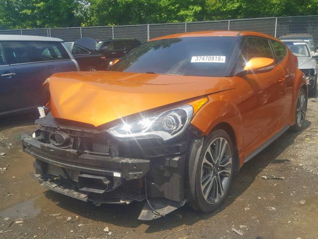 KMHTC6AEXGU280977 - 2016 HYUNDAI VELOSTER T ORANGE photo 2