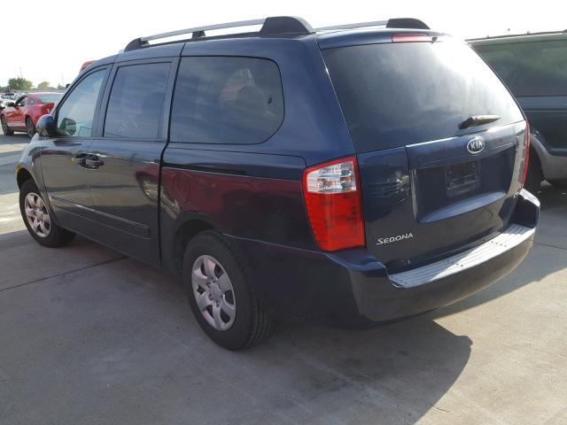 KNDMB233276111668 - 2007 KIA SEDONA EX BLUE photo 3