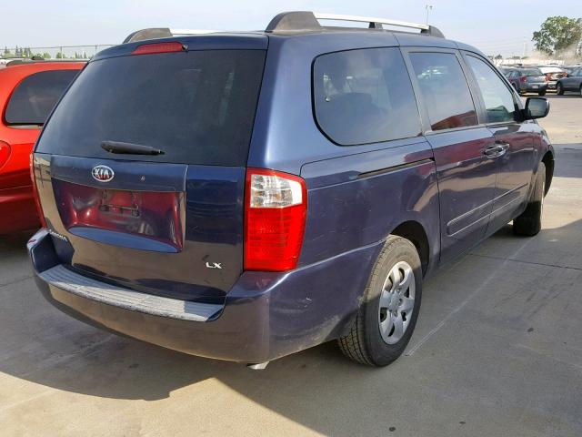 KNDMB233276111668 - 2007 KIA SEDONA EX BLUE photo 4