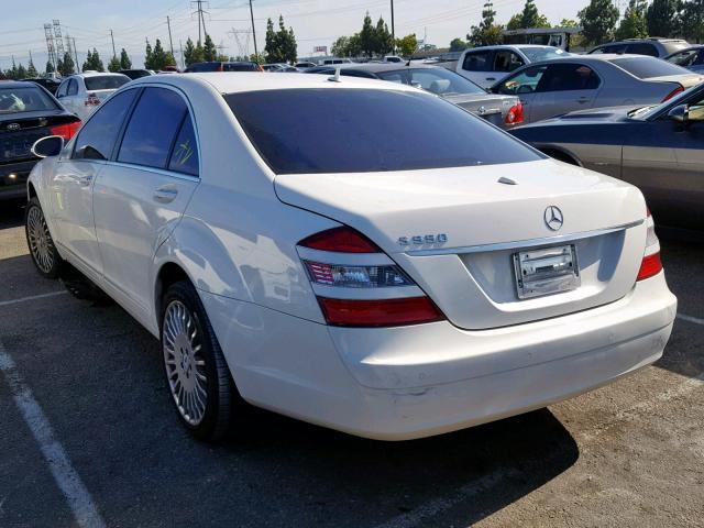 WDDNG71XX7A067382 - 2007 MERCEDES-BENZ S 550 WHITE photo 3