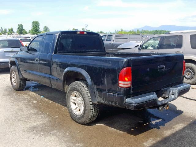 1B7GG22N11S111130 - 2001 DODGE DAKOTA BLACK photo 3