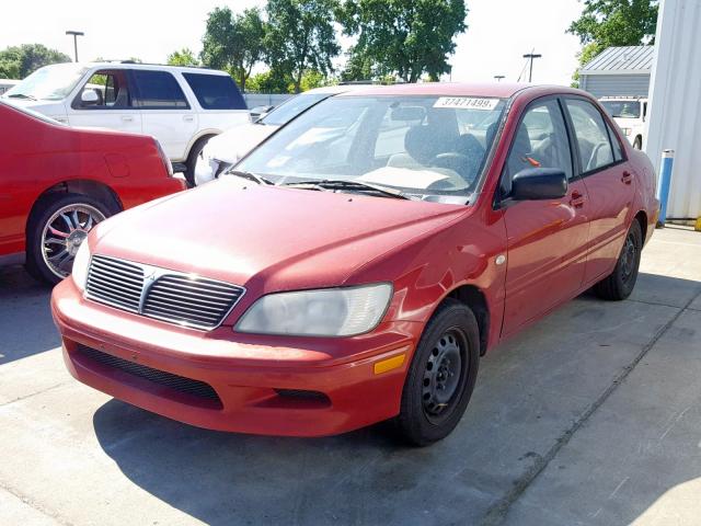 JA3AJ26E62U065333 - 2002 MITSUBISHI LANCER ES RED photo 2