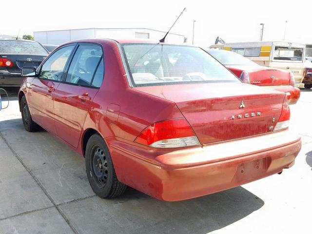 JA3AJ26E62U065333 - 2002 MITSUBISHI LANCER ES RED photo 3