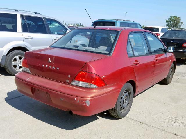 JA3AJ26E62U065333 - 2002 MITSUBISHI LANCER ES RED photo 4