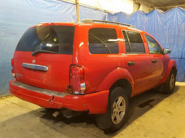 1D4HB48N24F169625 - 2004 DODGE DURANGO SL RED photo 4