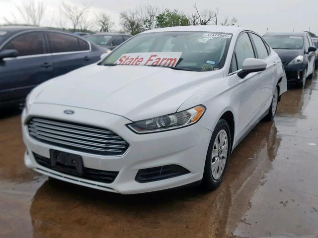 3FA6P0G7XER315006 - 2014 FORD FUSION S WHITE photo 2