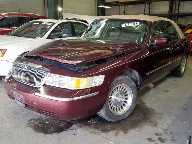 2MEFM75W02X633931 - 2002 MERCURY GRAND MARQ MAROON photo 2