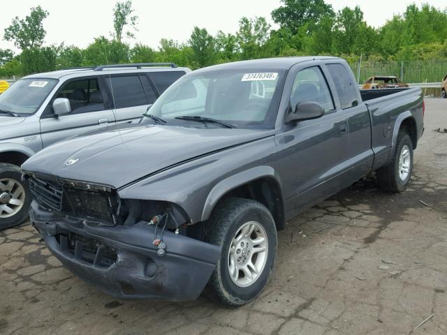 1D7HL12X73S351982 - 2003 DODGE DAKOTA SXT GRAY photo 2