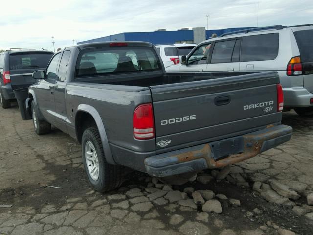 1D7HL12X73S351982 - 2003 DODGE DAKOTA SXT GRAY photo 3