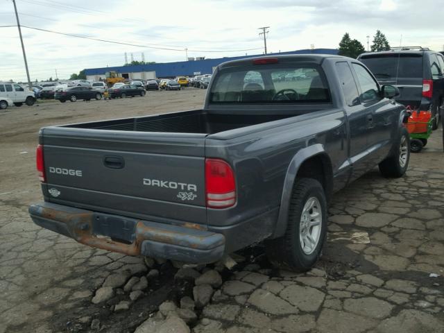 1D7HL12X73S351982 - 2003 DODGE DAKOTA SXT GRAY photo 4