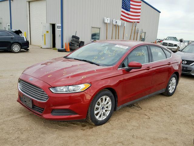 3FA6P0G73FR206243 - 2015 FORD FUSION S BURGUNDY photo 2