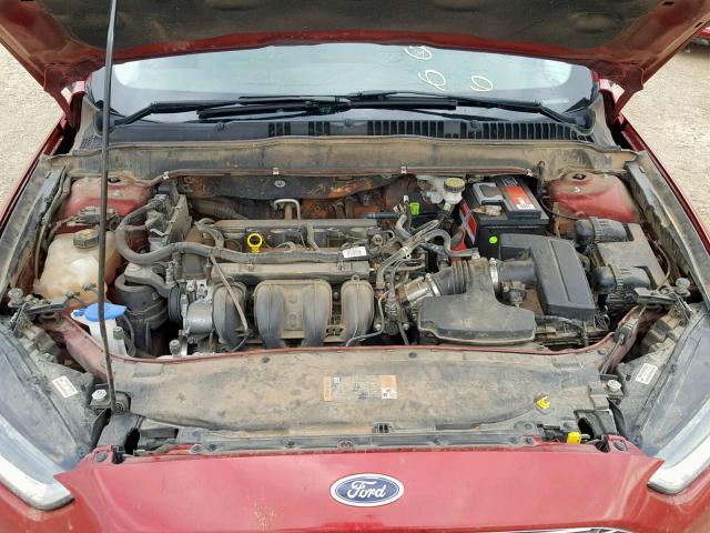 3FA6P0G73FR206243 - 2015 FORD FUSION S BURGUNDY photo 7