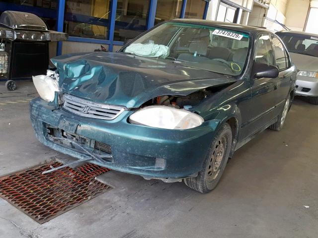 2HGEJ6611YH540729 - 2000 HONDA CIVIC BASE GREEN photo 2