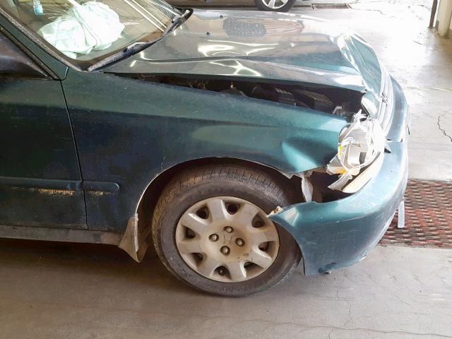 2HGEJ6611YH540729 - 2000 HONDA CIVIC BASE GREEN photo 9