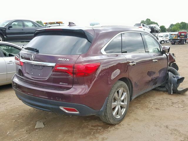 5FRYD4H94GB007903 - 2016 ACURA MDX ADVANC MAROON photo 4