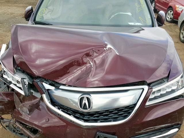 5FRYD4H94GB007903 - 2016 ACURA MDX ADVANC MAROON photo 7