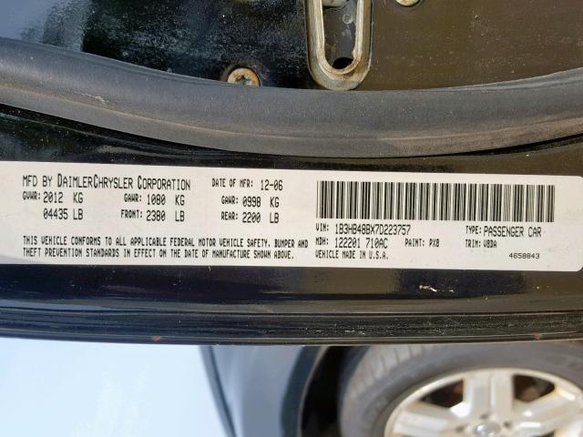 1B3HB48BX7D223757 - 2007 DODGE CALIBER SX BLACK photo 10