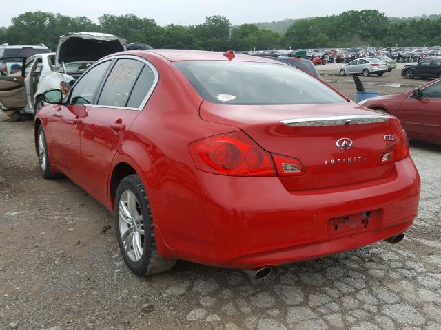 JN1CV6AR8CM681961 - 2012 INFINITI G37 RED photo 3