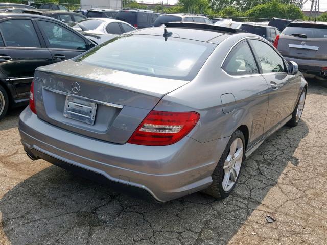 WDDGJ4HB9CF890918 - 2012 MERCEDES-BENZ C 250 GRAY photo 4