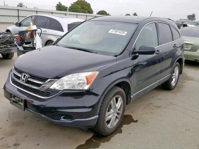 5J6RE3H70AL039404 - 2010 HONDA CR-V EXL BLACK photo 2