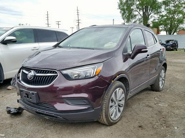 KL4CJASB0JB643205 - 2018 BUICK ENCORE PRE PURPLE photo 2