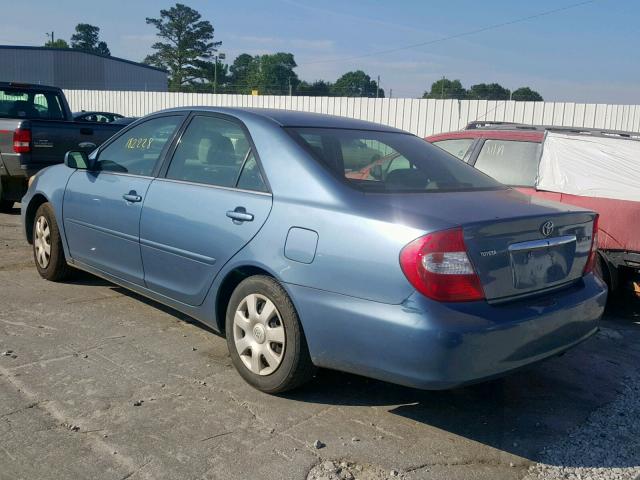 4T1BE32K22U621936 - 2002 TOYOTA CAMRY LE BLUE photo 3