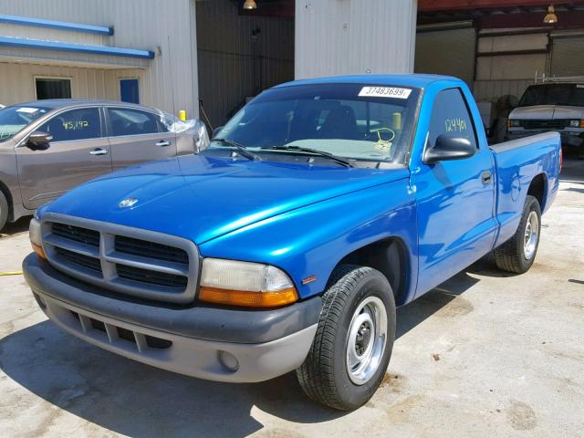 1B7FL26P5YS657345 - 2000 DODGE DAKOTA BLUE photo 2