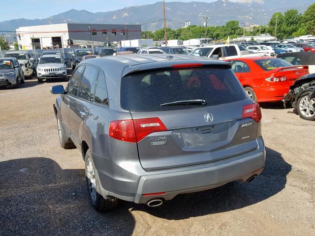 2HNYD282X8H510074 - 2008 ACURA MDX SILVER photo 3