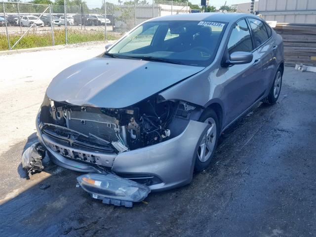 1C3CDFBB8GD515564 - 2016 DODGE DART SXT SILVER photo 2