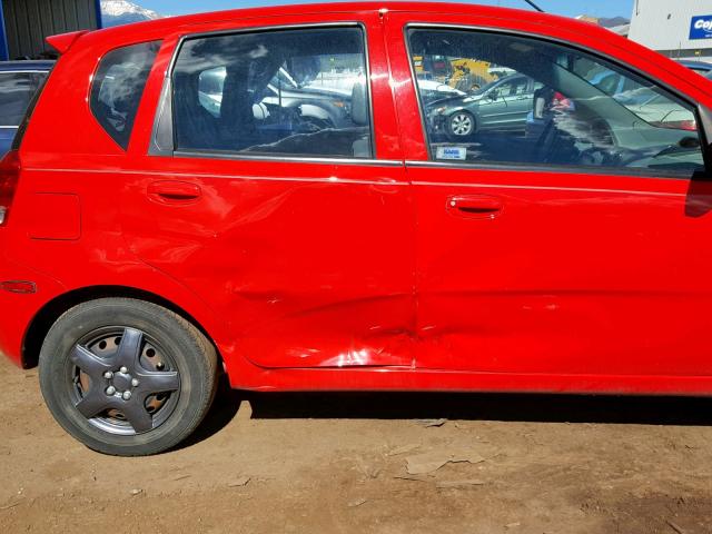 KL1TD62614B154742 - 2004 CHEVROLET AVEO RED photo 9