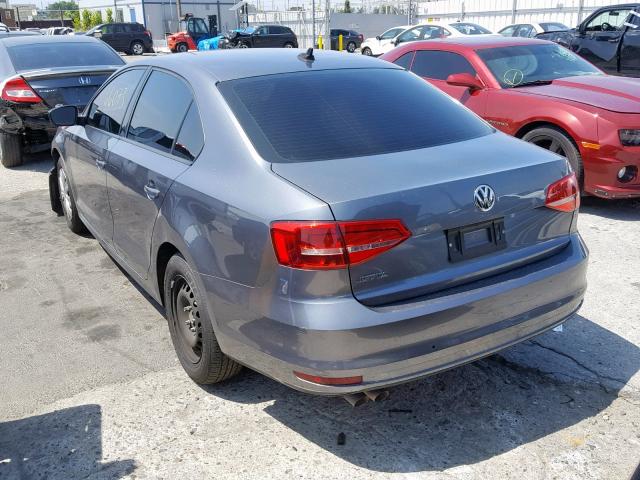 3VW2K7AJ3FM407462 - 2015 VOLKSWAGEN JETTA BASE CHARCOAL photo 3