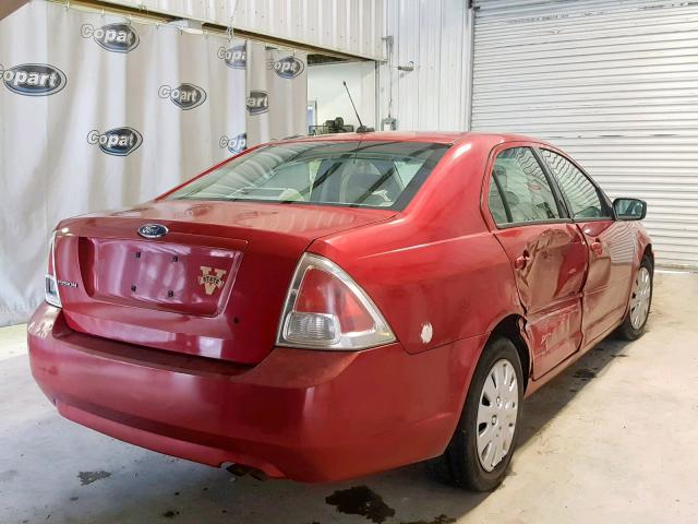 3FAHP06Z37R143514 - 2007 FORD FUSION S RED photo 4