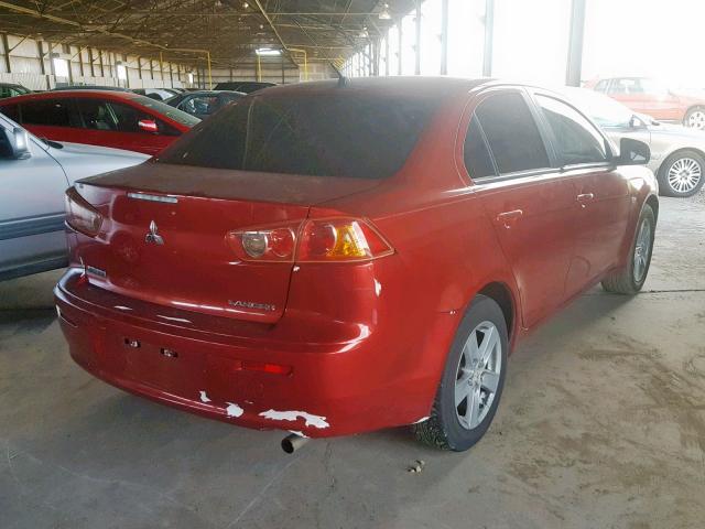 JA3AU26U68U008962 - 2008 MITSUBISHI LANCER ES RED photo 4