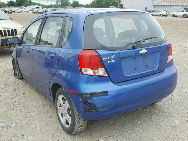KL1TD66617B739271 - 2007 CHEVROLET AVEO BASE Mavi foto 3