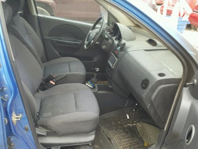 KL1TD66617B739271 - 2007 CHEVROLET AVEO BASE Mavi foto 5