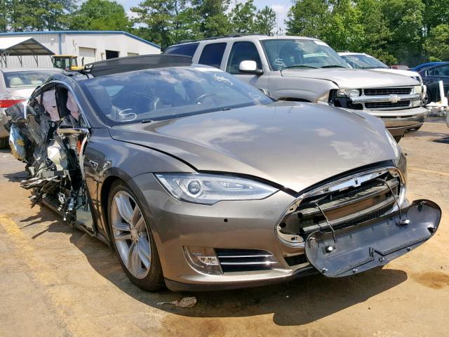 5YJSA1E21FF110488 - 2015 TESLA MODEL S BROWN photo 1