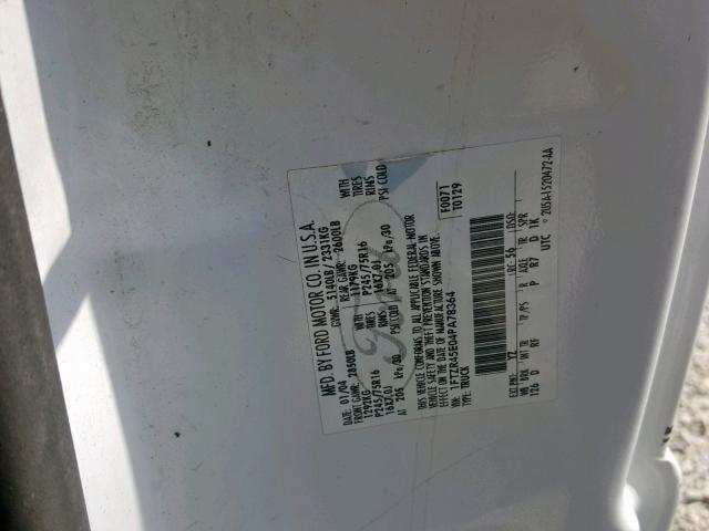 1FTZR45E04PA78364 - 2004 FORD RANGER SUP WHITE photo 10