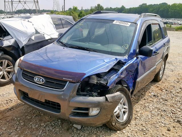 KNDJF723677303787 - 2007 KIA SPORTAGE E BLUE photo 2