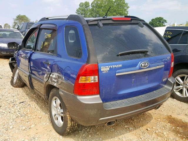 KNDJF723677303787 - 2007 KIA SPORTAGE E BLUE photo 3