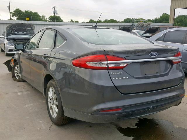 3FA6P0G78HR274069 - 2017 FORD FUSION S CHARCOAL photo 3