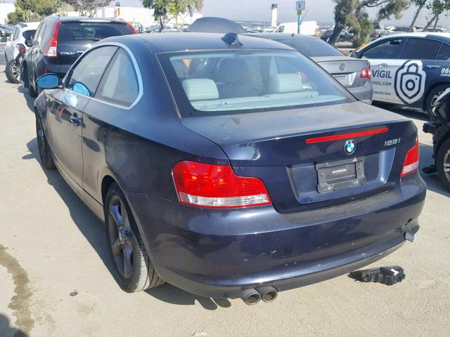 WBAUP93549VF48754 - 2009 BMW 128 I BLUE photo 3