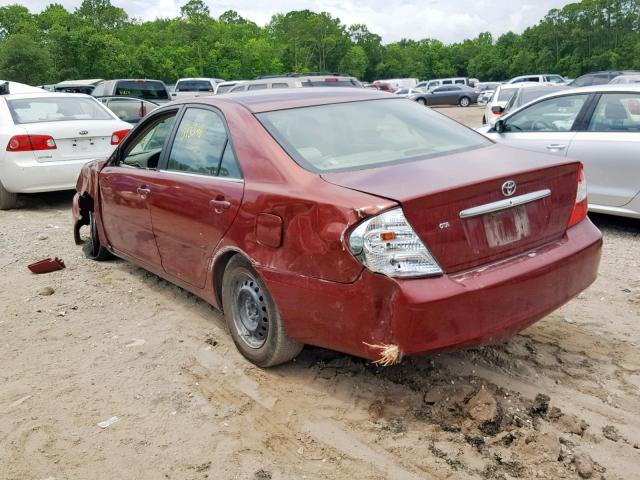 4T1BE32K82U050758 - 2002 TOYOTA CAMRY LE RED photo 3