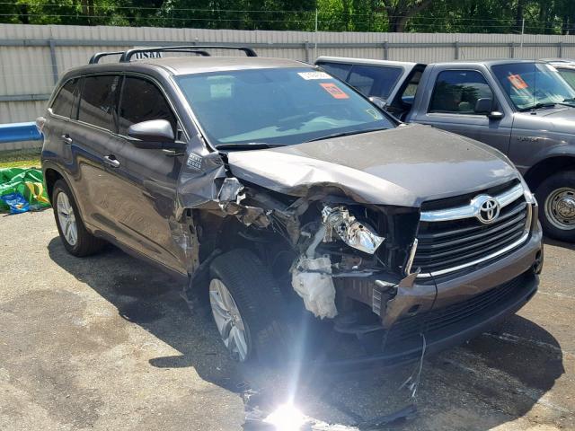 5TDZARFH9FS012868 - 2015 TOYOTA HIGHLANDER GRAY photo 1