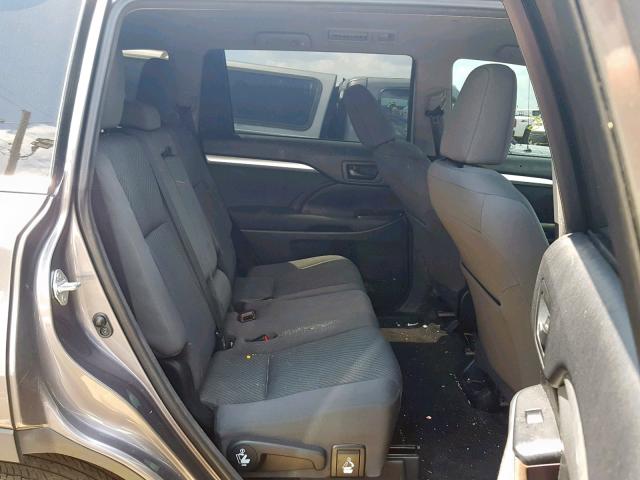 5TDZARFH9FS012868 - 2015 TOYOTA HIGHLANDER GRAY photo 6