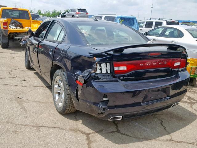 2B3CL3CG5BH513579 - 2011 DODGE CHARGER BLUE photo 3