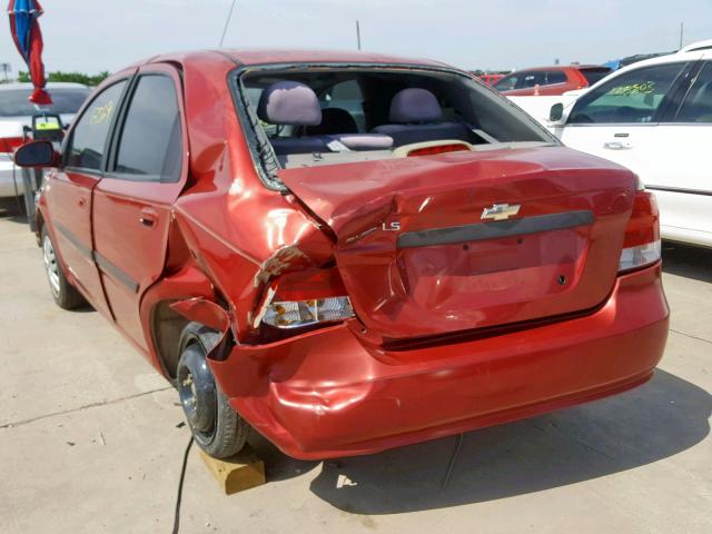 KL1TD52695B362413 - 2005 CHEVROLET AVEO BASE Bordo foto 3